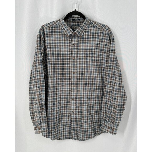 Pendleton Landry Shirt Mens XL Gray Plaid Cotton Button Down LS Work Summer - Picture 1 of 15